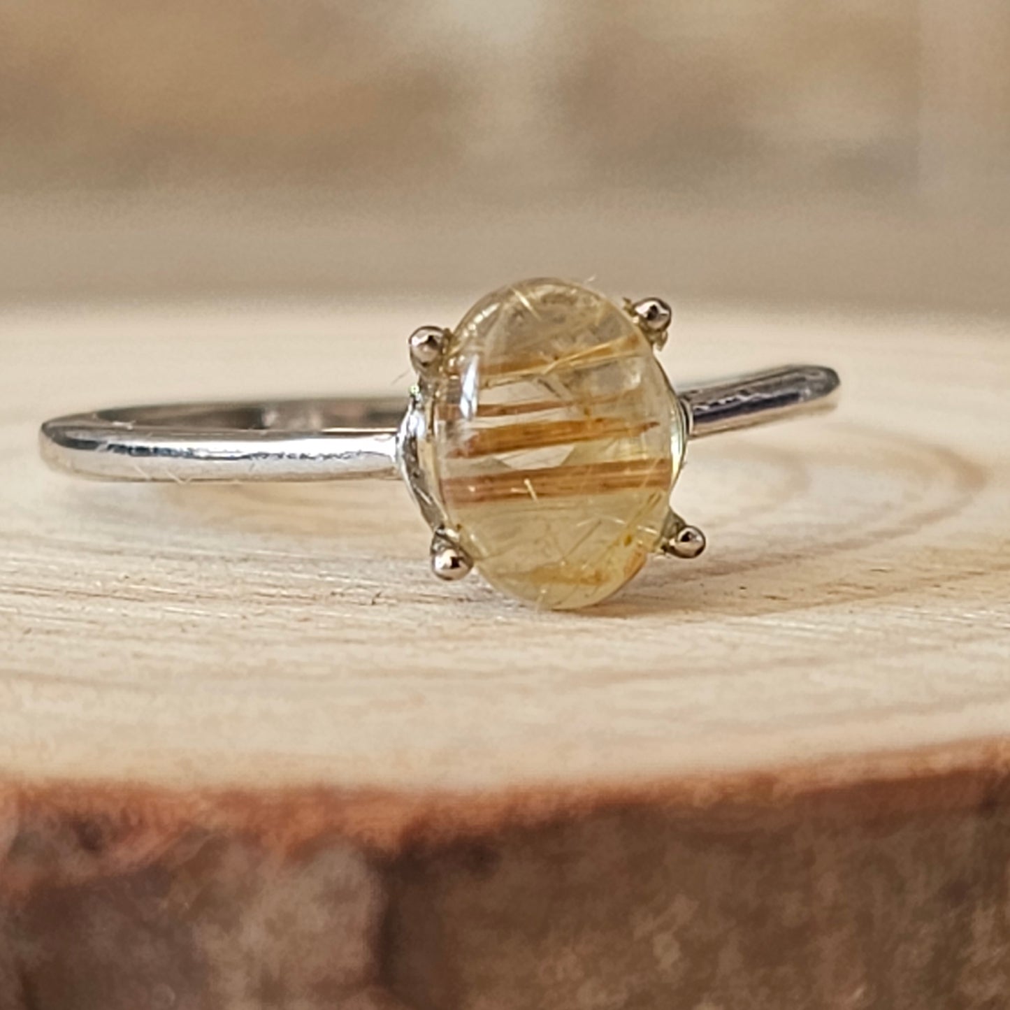 Rutiili, säädettävä hopeasormus, 925