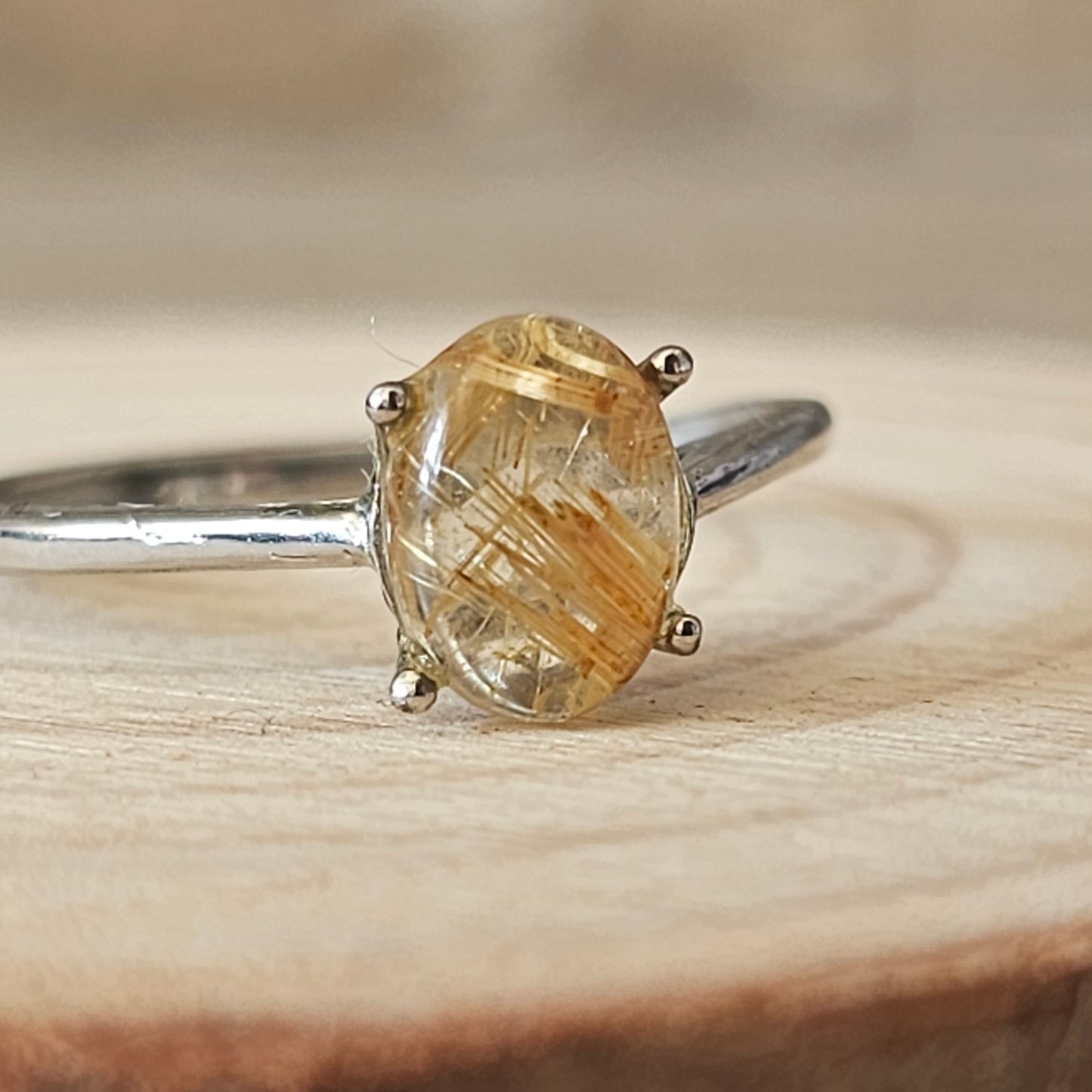 Rutiili, säädettävä hopeasormus, 925